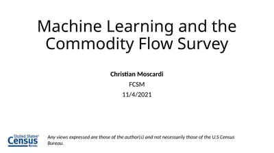 Machine Learning and the Commodity Flow Survey