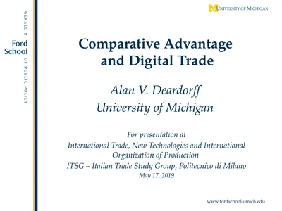 Comparative Advantage and Digital Trade Alan V.