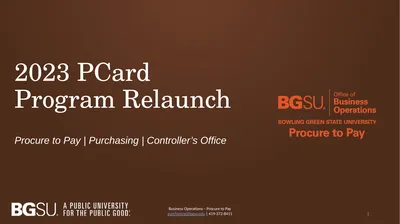 2023 PCard Program Relaunch Procure to Pay |