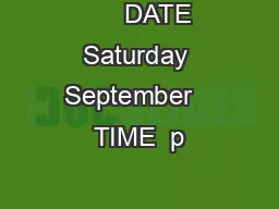       DATE Saturday September   TIME  p