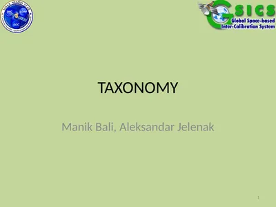TAXONOMY Manik Bali, Aleksandar Jelenak 1 2
