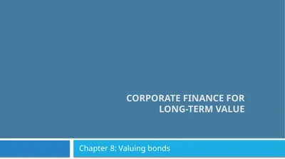 Corporate Finance for Long-Term Value Chapter 8:
