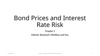 Bond Prices and Interest Rate Risk Chapter 5