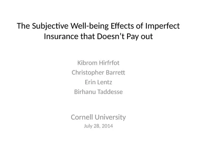 The Subjective Well-being Effects of Imperfect