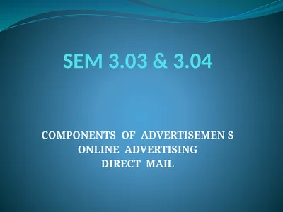 SEM 3.03 & 3.04 COMPONENTS OF ADVERTISEMEN S