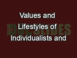 Values and Lifestyles of Individualists and