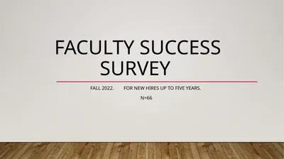 Faculty Success Survey Fall 2022. For new Hires up