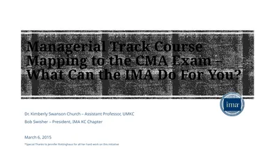 Managerial Track Course Mapping to the CMA Exam –