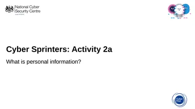 Cyber Sprinters: Activity 2a What is personal