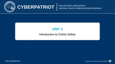 UNIT 2 Introduction to Online Safety Learning