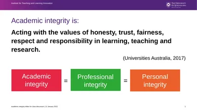 Acting with the values of honesty, trust,