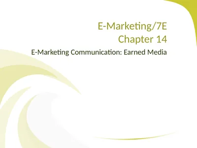 E-Marketing Communication: Earned Media