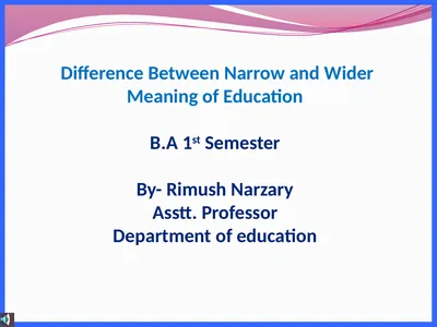 Difference Between Narrow and Wider Meaning of