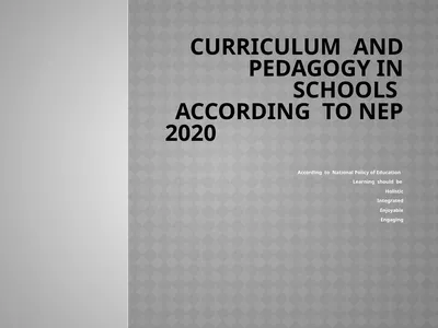 CURRICULUM AND PEDAGOGY IN SCHOOLS ACCORDING TO
