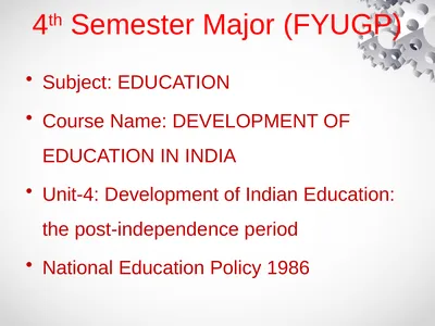 4th Semester Major (FYUGP) Subject: EDUCATION