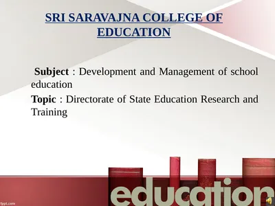 SRI SARAVAJNA COLLEGE OF EDUCATION Subject :