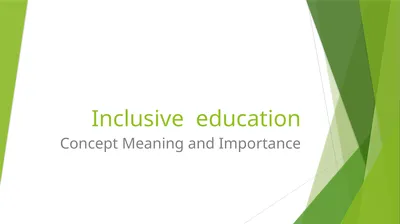 Inclusive education Concept Meaning and Importance