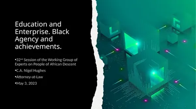 Education and Enterprise. Black Agency and