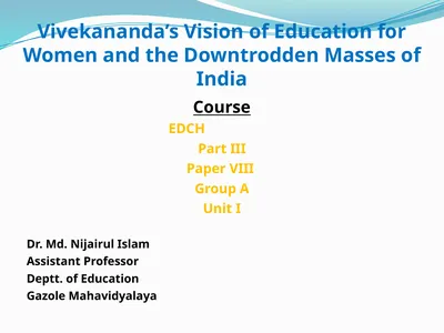 Vivekananda’s Vision of Education for Women and
