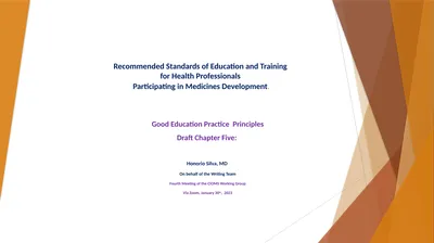 Recommended Standards of Education and Training