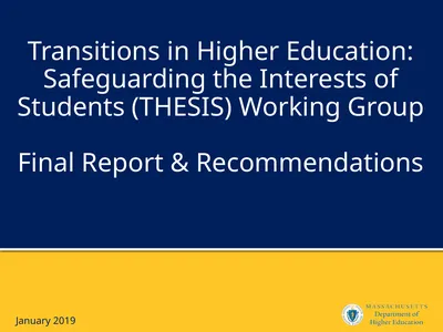 Transitions in Higher Education: Safeguarding the