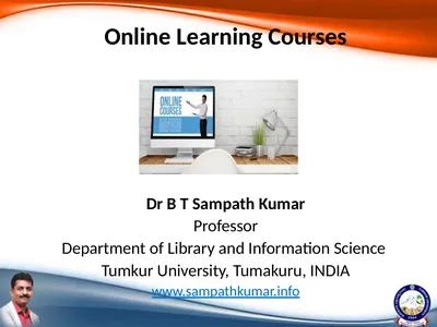 Dr B T Sampath Kumar Professor Department of