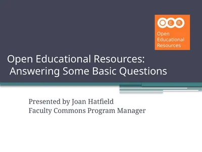Open Educational Resources: Answering Some Basic