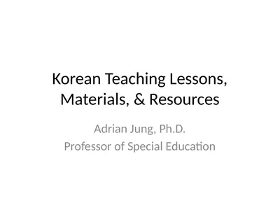 Korean Teaching Lessons, Materials, & Resources