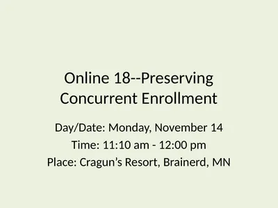 Online 18--Preserving Concurrent Enrollment