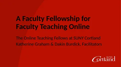 A Faculty Fellowship for Faculty Teaching Online