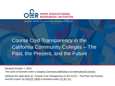 Course Cost Transparency in the California