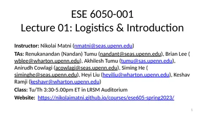 ESE 6050-001 Lecture 01: Logistics & Introduction