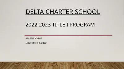 Delta charter school 2022-2023 Title I program