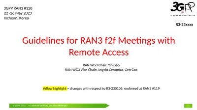 Guidelines for RAN3 f2f Meetings with Remote