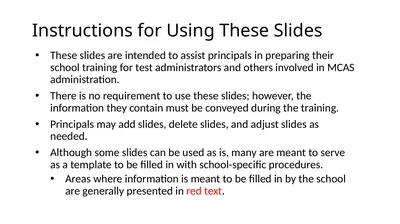 Instructions for Using These Slides These slides