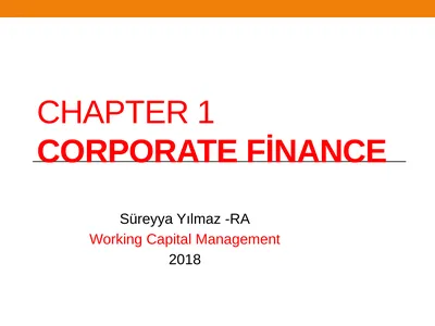 CHAPTER 1 Corporate Finance Süreyya Yılmaz -RA