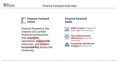 Finance Forward Overview 1 Finance Forward Vision