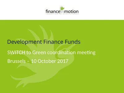 Development Finance Funds SWITCH to Green