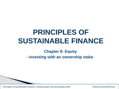 1 PRINCIPLES OF SUSTAINABLE FINANCE Chapter 8: