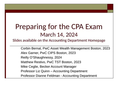 Preparing for the CPA Exam March 14, 2024 Slides