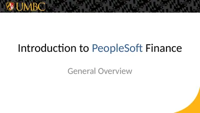 Introduction to PeopleSoft Finance General