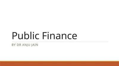 Public Finance By Dr Anju Jain What is public
