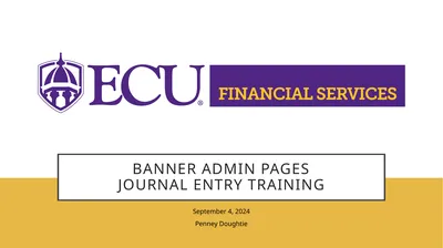 Banner Admin Pages journal entry training
