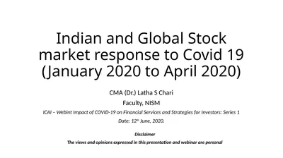 Indian and Global Stock market response to Covid