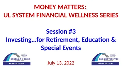 MONEY MATTERS: UL SYSTEM FINANCIAL WELLNESS SERIES