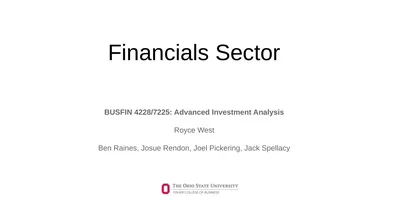 Financials Sector BUSFIN 4228/7225: Advanced