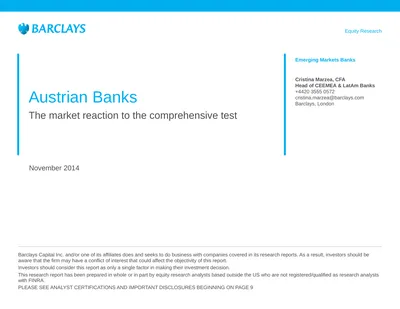 Equity Research November 2014 Austrian Banks The