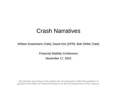 Crash Narratives William Goetzmann (Yale), Dasol