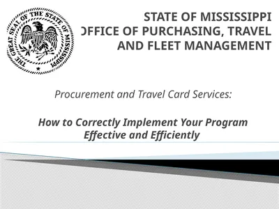 STATE OF MISSISSIPPI OFFICE OF PURCHASING, TRAVEL