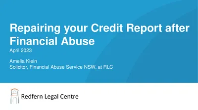 Repairing your Credit Report after Financial Abuse